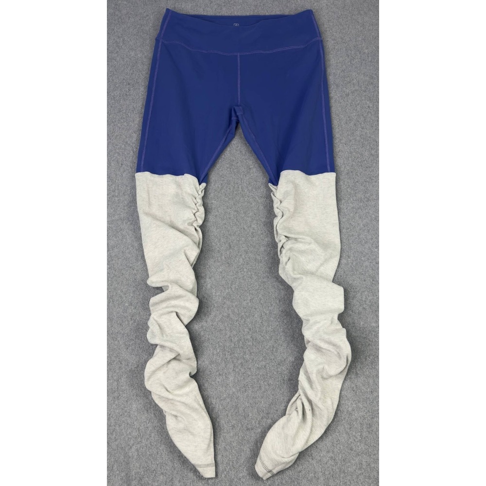 Inner Fire Apparel High Rise Yoga Leggings‎ Women's Size Medium Blue/Gray Ribbed